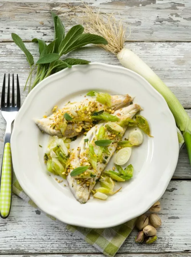 Filets de Daurade aux poireaux Filets de Daurade aux poireaux