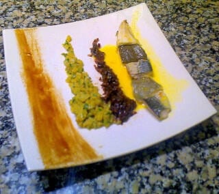 Grilled fish duo with mandarin emulsion