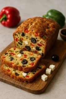 Olive, Bell Pepper, and Feta Cake