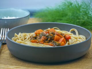 Spaghetti with Fennel Greens