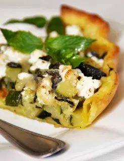 Zucchini, Goat Cheese, and Mint Tart