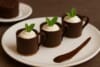 Chocolate cup with light coconut mousse
