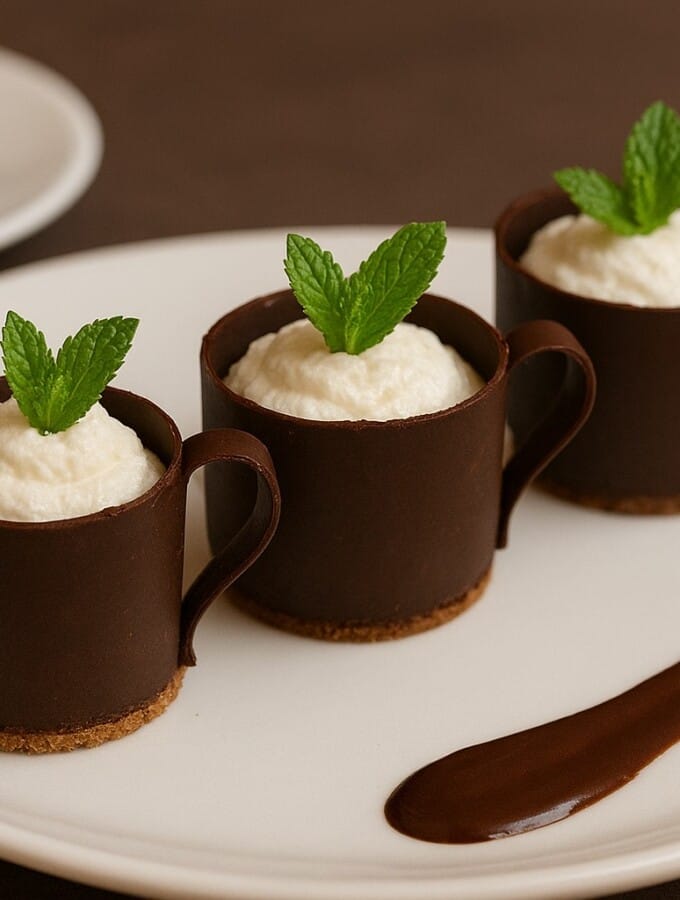 Tasse en chocolat, mousse légère coco