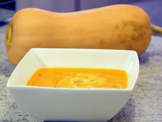 Cream of Butternut Squash, Carrot, and Red Lentil Soup