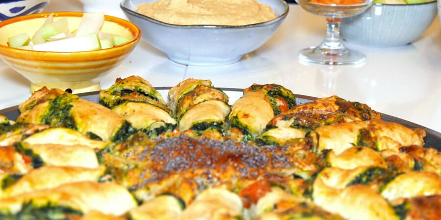 Tarte soleil saumon-épinards