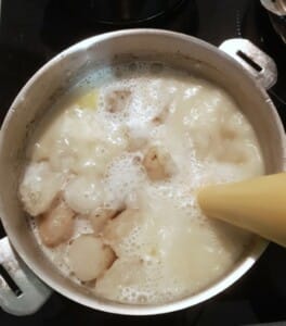 Velouté de topinambours au bacon