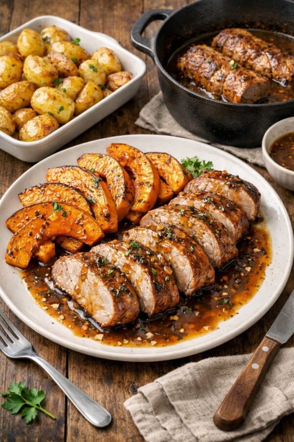 Roasted Pork Tenderloin with Squash