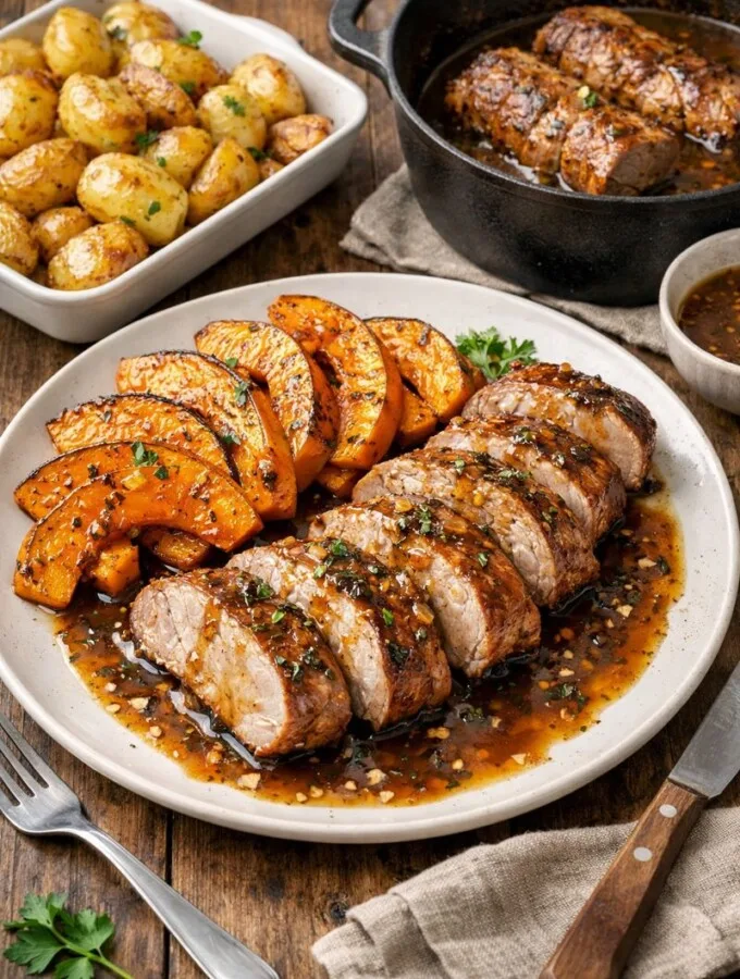 Filets mignon de porc rôtis à la courge
