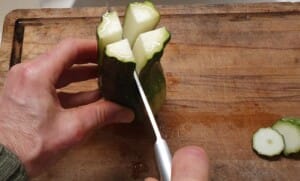 Courgettes vapeur, vinaigrette citron - Instruction 0