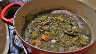 Lentils, Toulouse sausages