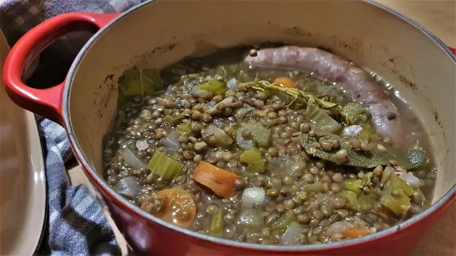 Lentils, Toulouse sausages