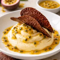 Mousse de fruit de la passion, tuiles chocolat - Galerie 0