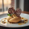 Passion fruit mousse, chocolate wafers