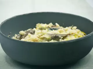 Leek, Mushroom, and Ricotta Risotto