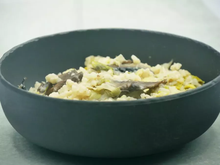 Leek, Mushroom, and Ricotta Risotto