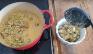 Cassolette de fèves à la crème et au chorizo - Instruction 6