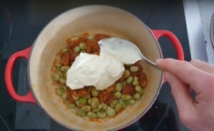 Cassolette de fèves à la crème et au chorizo - Instruction 5