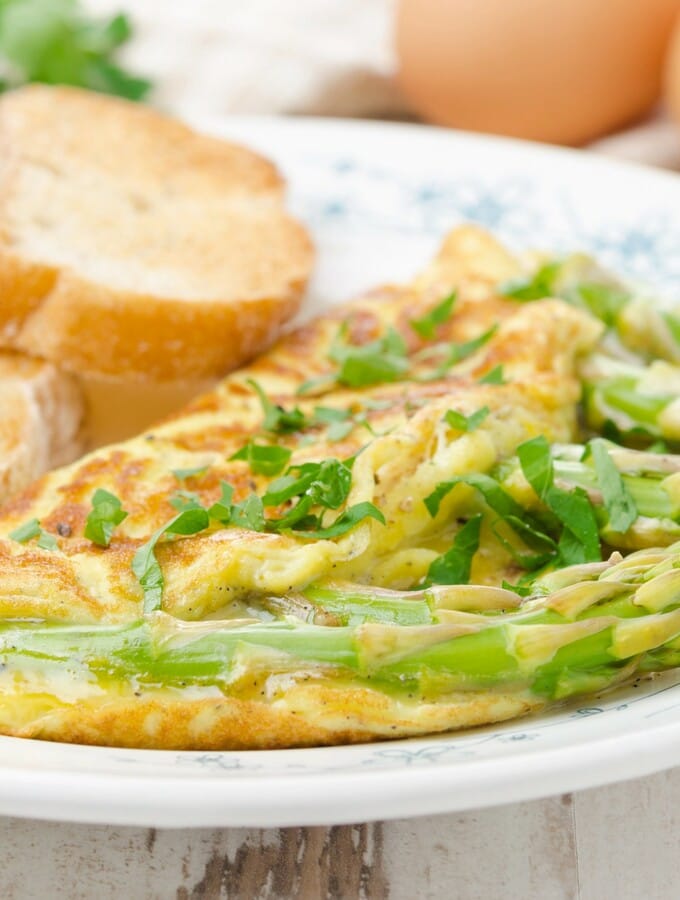 Omelette aux asperges vertes Omelette aux asperges vertes