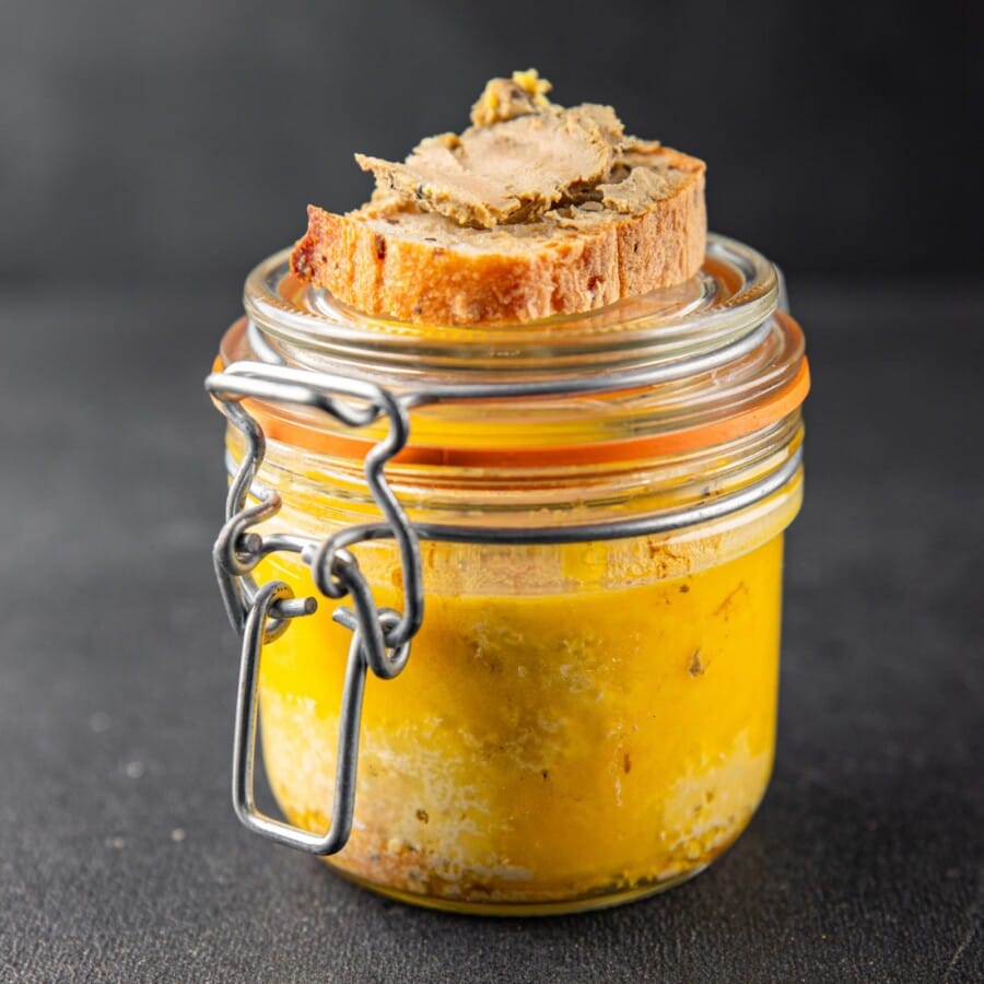 Foie gras in a jar or can