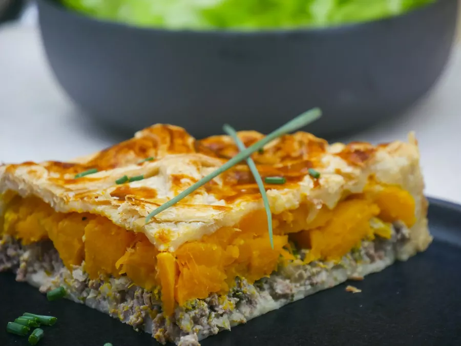 Pumpkin, Beef, and Mustard Pie