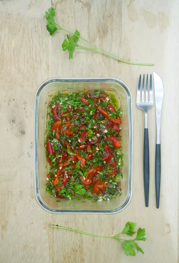 Roasted Peppers with Anchovies