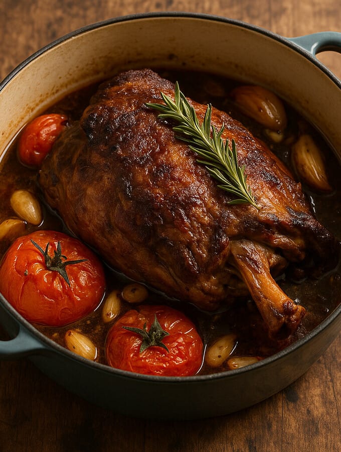 Gigot d’agneau de 7 heures à l’ail et au romarin Gigot d'agneau de 7 heures à l'ail et au romarin