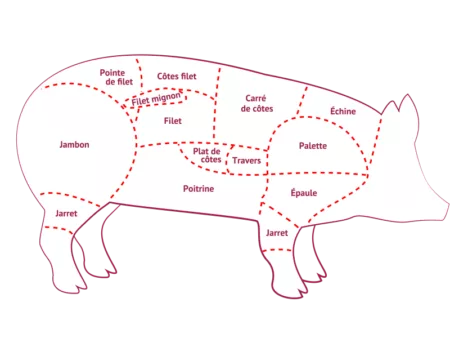 Morceaux du porc