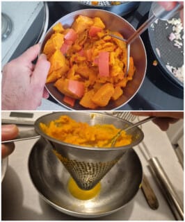 Flan de Potimarron en ramequin, sauce au fromage - Instruction 4