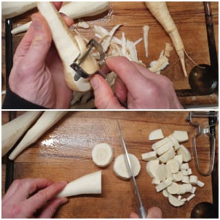 Velouté de panais, champignons et noisettes - Instruction 1