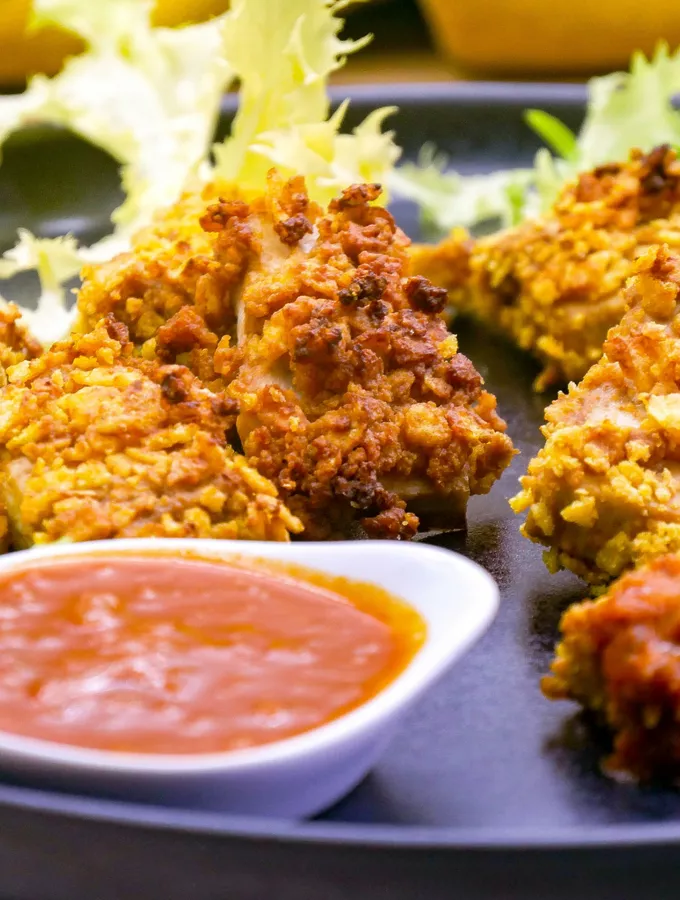 Nuggets de Tofu, sauce barbecue maison Nuggets de Tofu, sauce barbecue maison