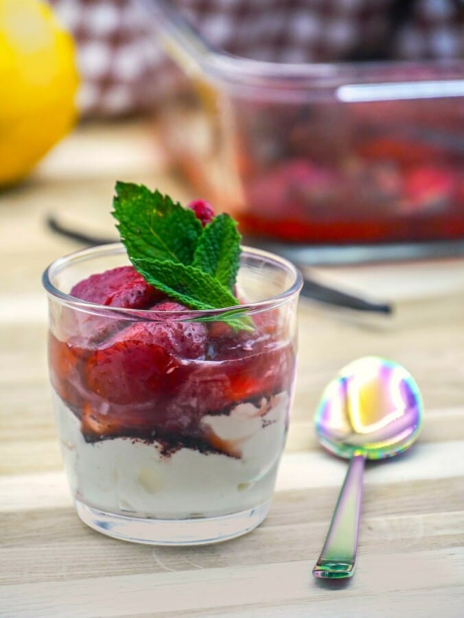 Verrines of Strawberries Roasted with Sumac