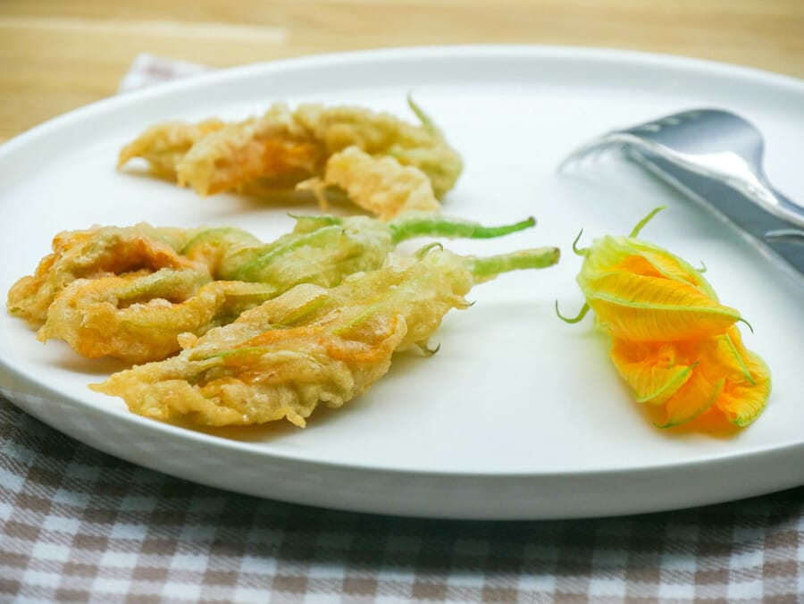 My zucchini flower fritters