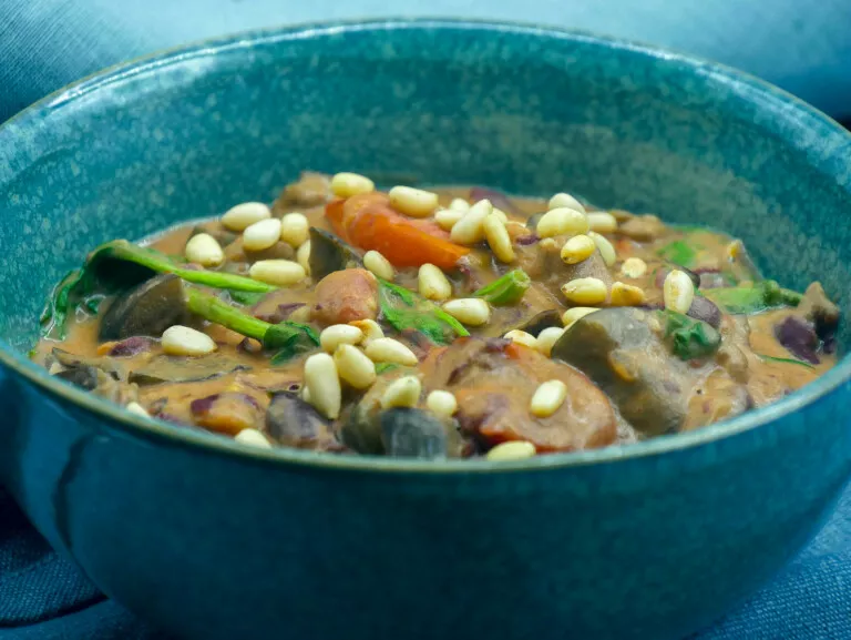 Haricots rouges à la crème d&rsquo;aubergine