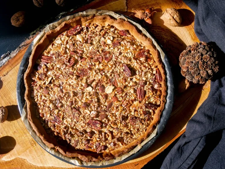 Tarte noix amandes chocolat