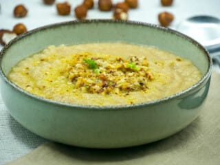 Celeriac Soup with Hazelnuts
