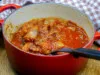 Swiss chard stem stew with Toulouse sausage