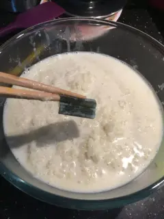 Riz au lait parfumé au pandan et à la fleur d&rsquo;oranger