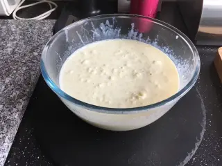 Rice pudding flavored with pandan and orange blossom