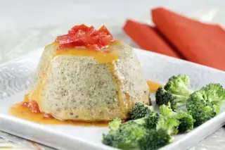 Broccoli Mousse with Bell Pepper Cream