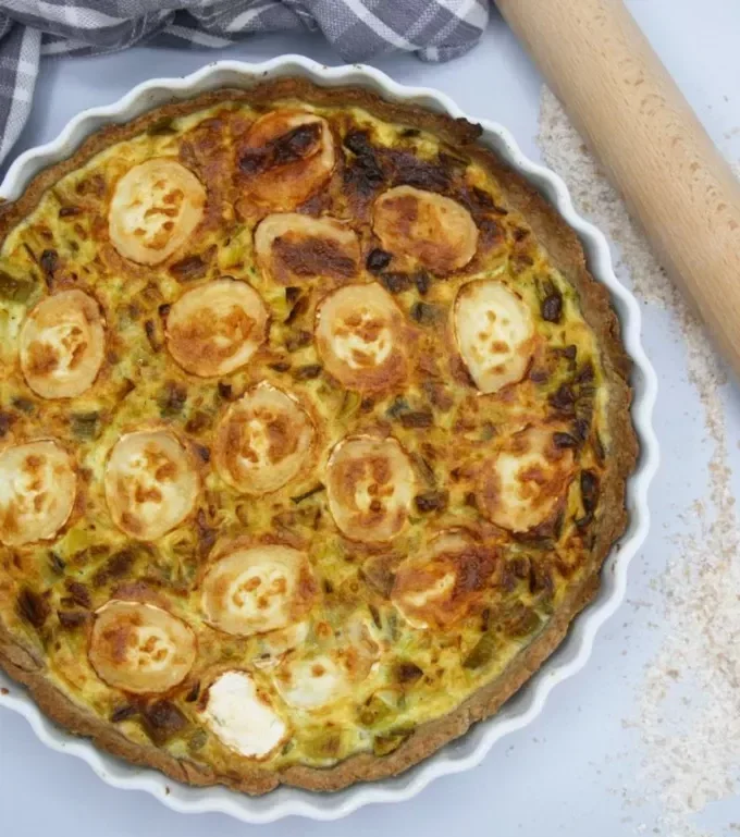 Tarte chèvre-poireaux